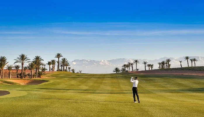 Golfer on a fairway in Marrakech